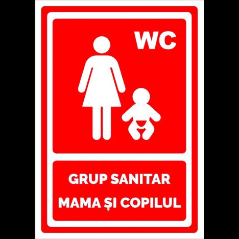 Indicator rosu pentru grup sanitar mama si copilul